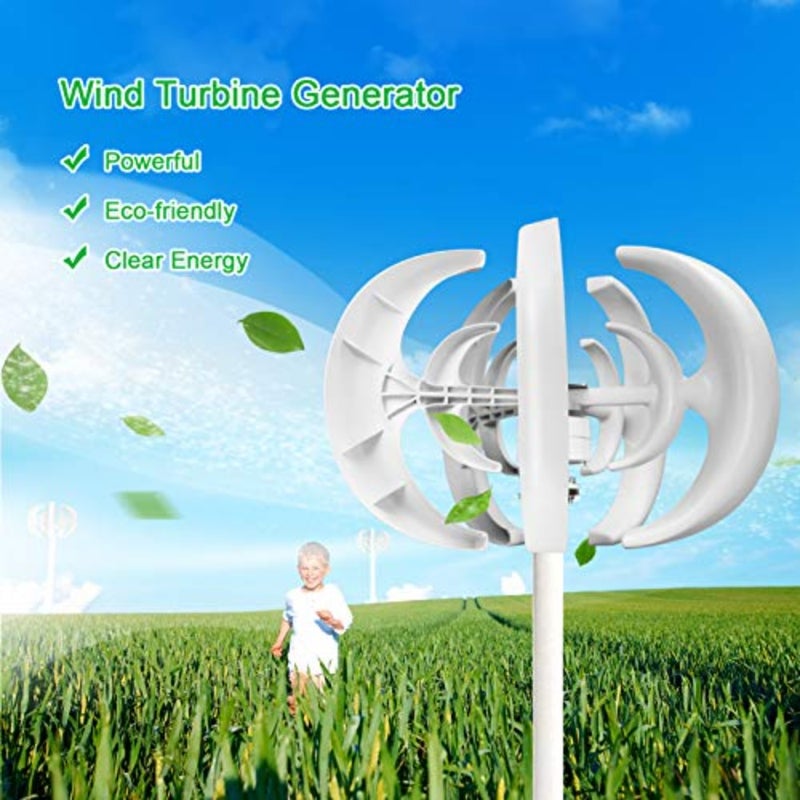 12V 1200W Wind Generator with Charger Controller 5 Blades Minitype Lantern Wind Turbine Generator Kit Clear Energy Windmill for Home Highways Boats - Image 4
