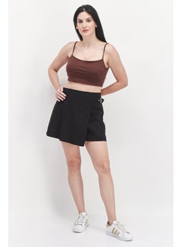 Don't Call Me Jennyfer Women Stripe Belted Mini Skirt, Black  - Image 3