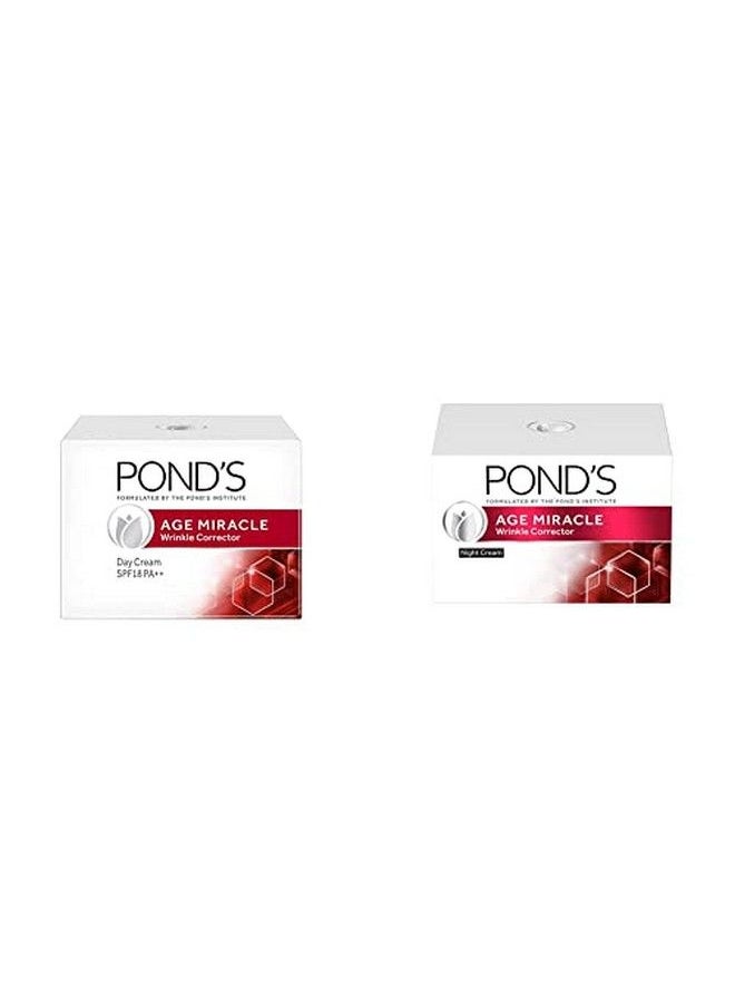 Pond's Age Miracle Wrinkle Corrector Spf 18 Pa++ Day Cream 50 G And Age Miracle Wrinkle Corrector Night Cream 50G  - Image 1