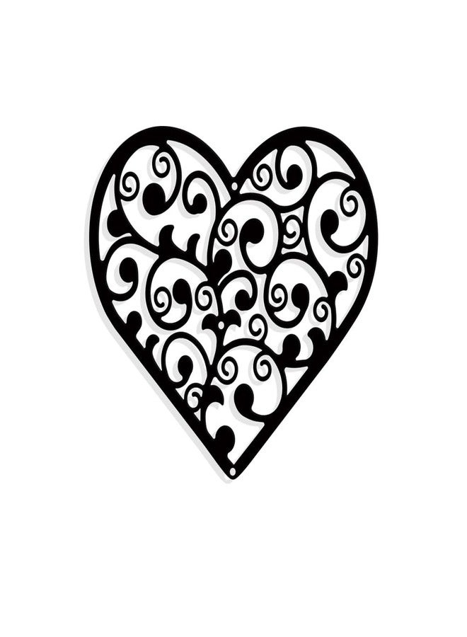 NBEADS Heart Vine Metal Wall Art Decor, Matte Style Wall Hanging Decor Silhouette Wall Art for Home Garden Hotel Office Wall Festival Decoration Gift, 8.9×9.8 Inch - Image 1