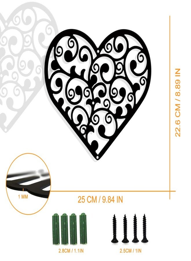 NBEADS Heart Vine Metal Wall Art Decor, Matte Style Wall Hanging Decor Silhouette Wall Art for Home Garden Hotel Office Wall Festival Decoration Gift, 8.9×9.8 Inch - Image 2