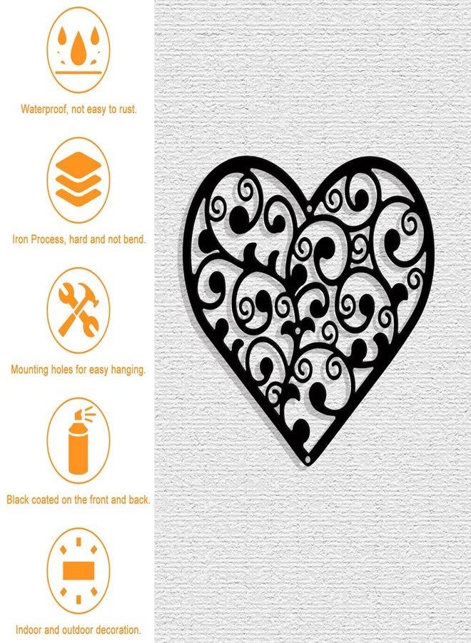 NBEADS Heart Vine Metal Wall Art Decor, Matte Style Wall Hanging Decor Silhouette Wall Art for Home Garden Hotel Office Wall Festival Decoration Gift, 8.9×9.8 Inch - Image 3
