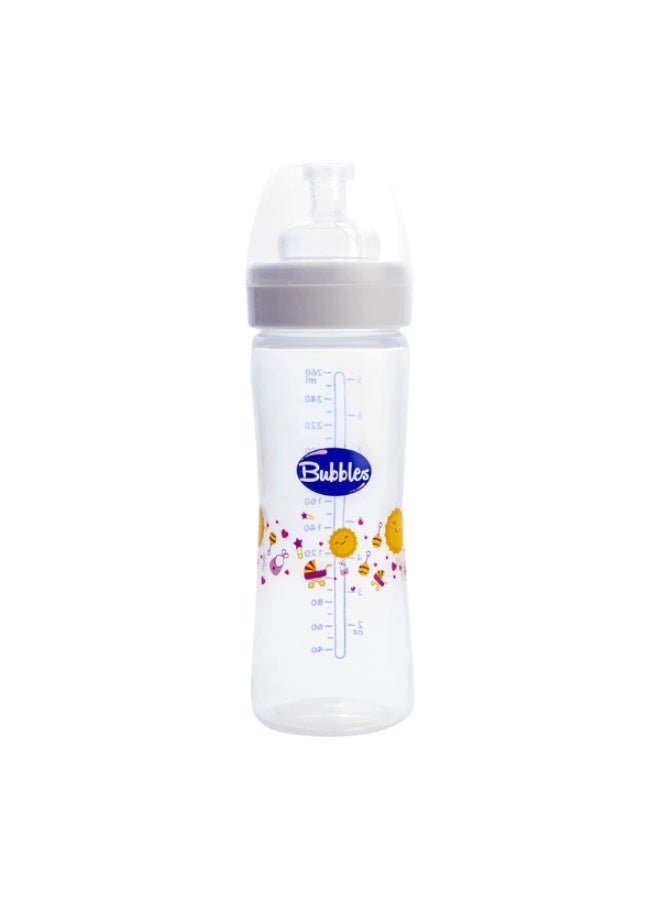 Bubbles Classic Baby Bottle, 270 ml - White