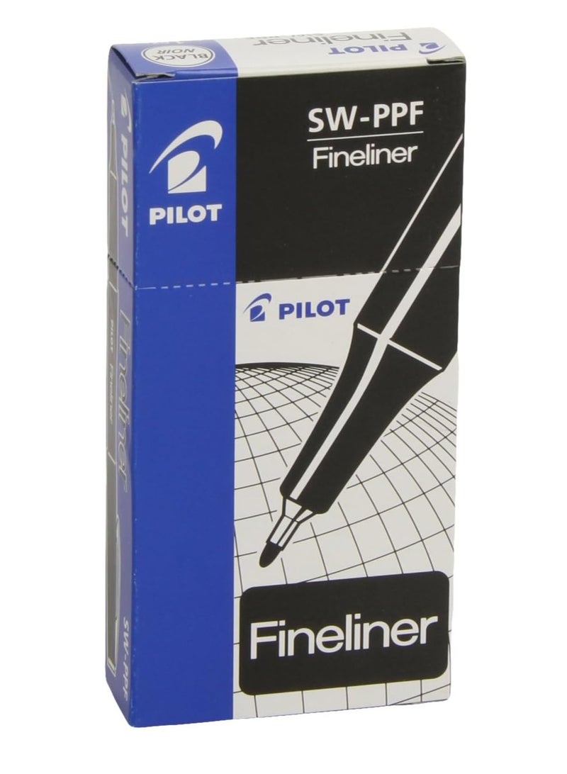 PILOT 12-Piece Fineliner Pen Black Ink - Image 1