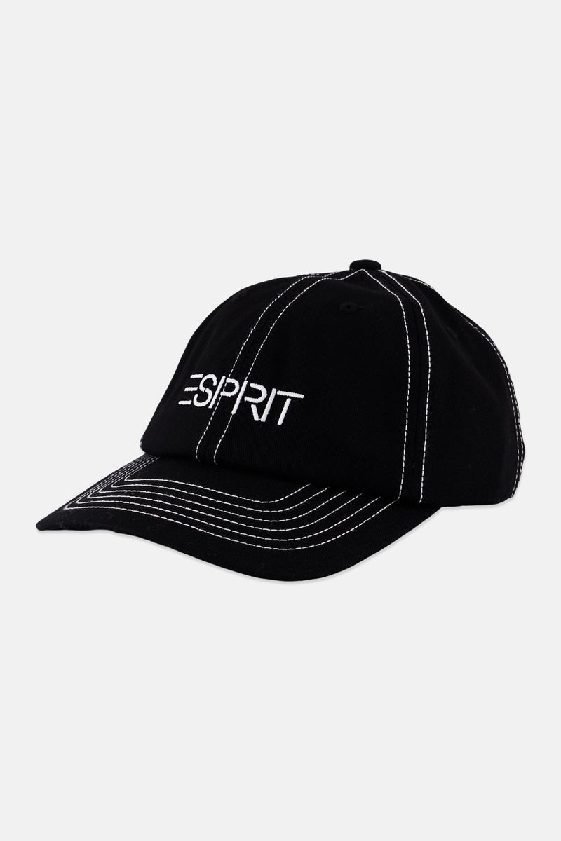 Men Embroidered Logo Cap, Black