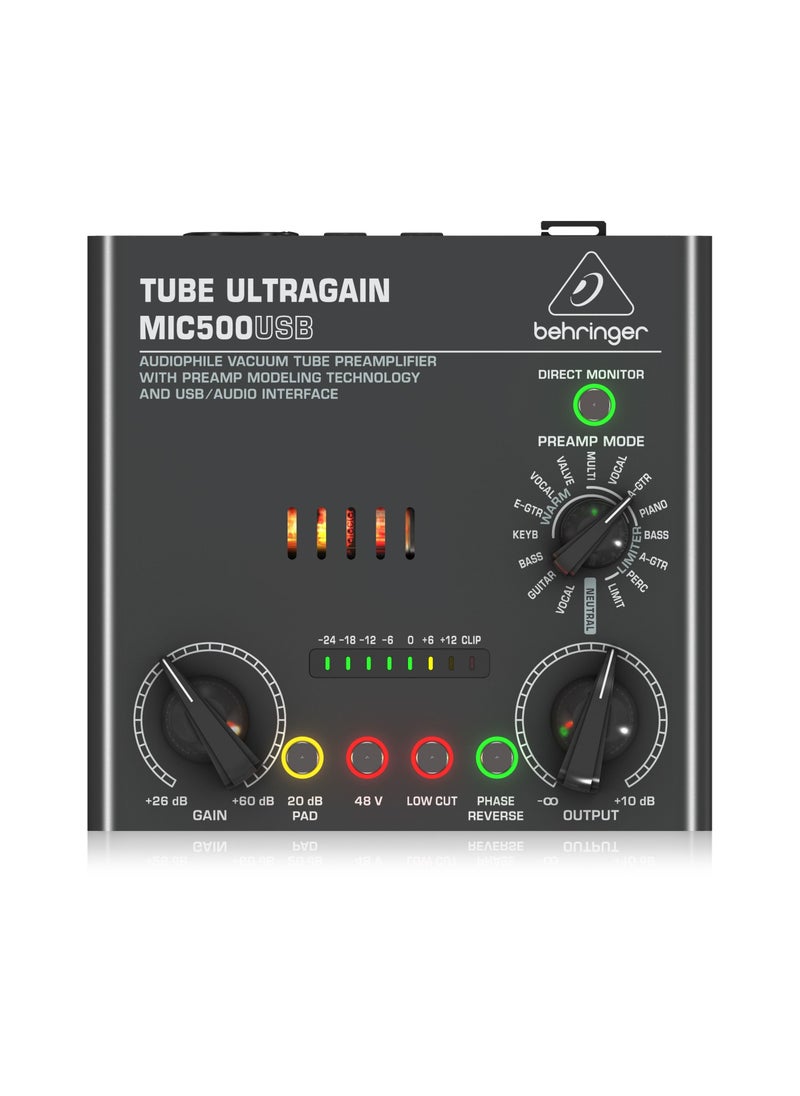 behringer - Behringer Audiophile Vacuum Tube Preamplifier with Preamp Modeling Technology and USB/Audio Interface - Image 1