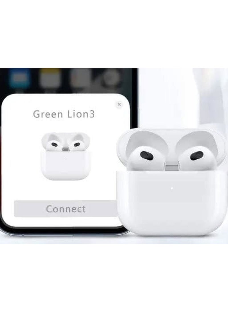 GREEN LION True Wireless Earbuds 3 G1 / BT 5.0 Version / Intelligent Touch Control / Comfortable to Wear / Wireless Charging Capabilities / POP-UPS & Auto Pairing / 10M Distance Range - White - Image 4