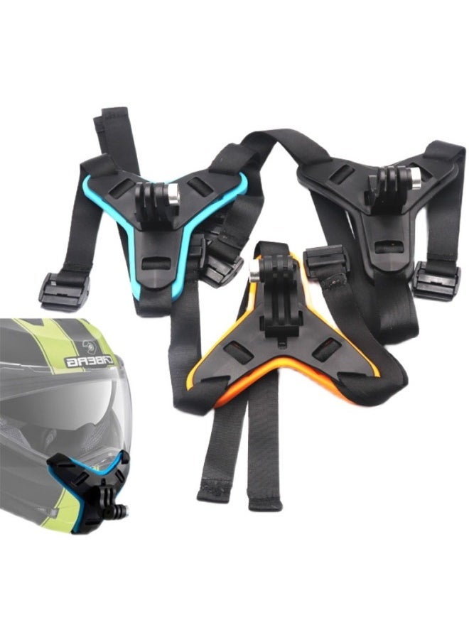 Sports Camera Helmet Chin Bracket Gopro11/10/9/7/6 Dajiang Riding Shooting Strap Fixed Accessories-Color:Blue - Image 3