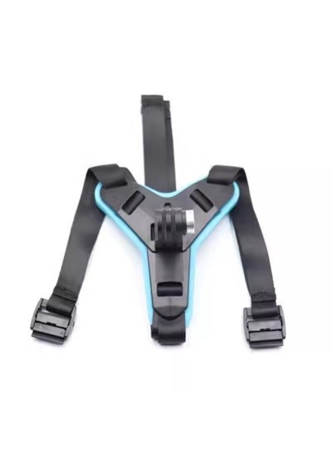 Sports Camera Helmet Chin Bracket Gopro11/10/9/7/6 Dajiang Riding Shooting Strap Fixed Accessories-Color:Blue - Image 1