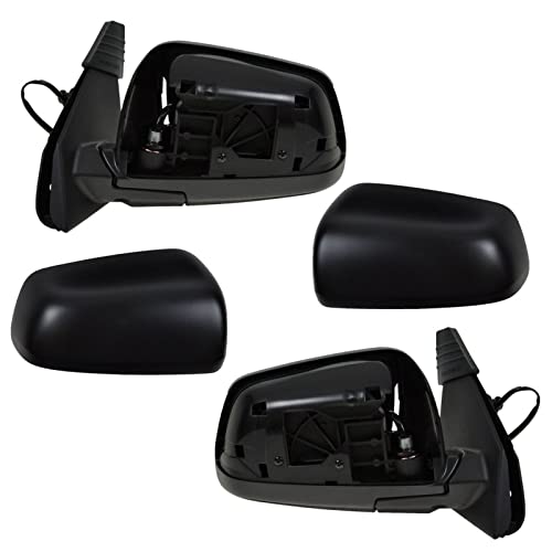 TRQ 2 Piece Driver and Passenger Side Mirror Assembly Set Electric Adjustment Heated No Memory Textured Compatible with 2008-2014 Mitsubishi Lancer MI1320132 MI1321132 - Image 5