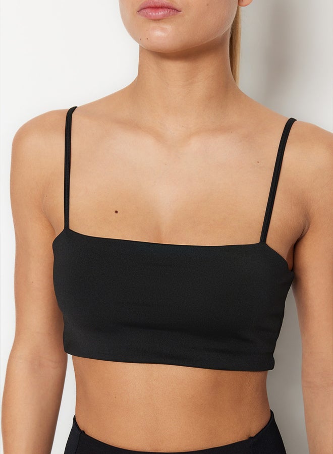 trendyol Knitted Sports Bra with Black Mid Support/Styling Rope Strap  - Image 4