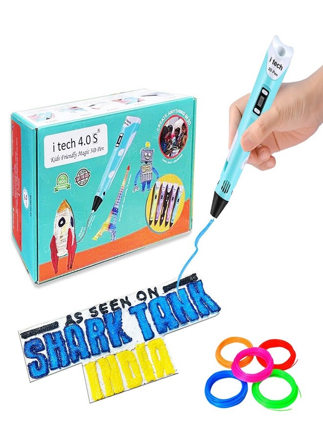 WOL 3D WOL3D I Tech (Blue) Magic 3D Pen with 5 in 1 (5 M) for 3D Printing with Speed Control, Advanced Temperature Regulation, OLED Display & Ergonomic Design – Compatible. - Image 1