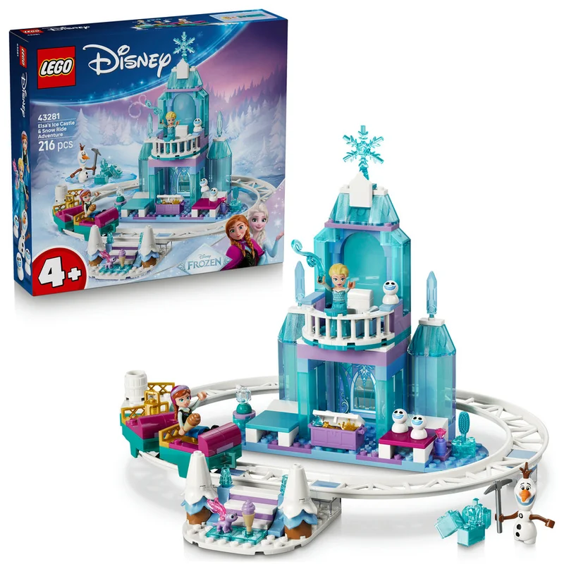 LEGO Disney Princess Frozen Elsa’s Ice Castle & Snow Ride Adventure 43281 (Age 4+, 216 Pieces)