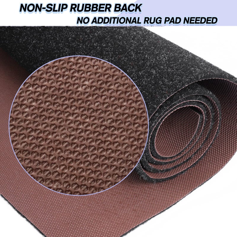 Weidear Custom Size Backed Non-Slip Area Rugs Runner, Easy Clean, Waterproof Runner Rugs for Hallway Entryway, Kitchen, Laundry, 2FT x 6FT, Black - Image 4