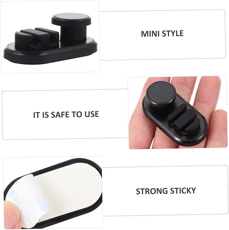 Black Self Adhesive Cable Storage Clip For Car Desk Home Office Organizer Hook - Image 5