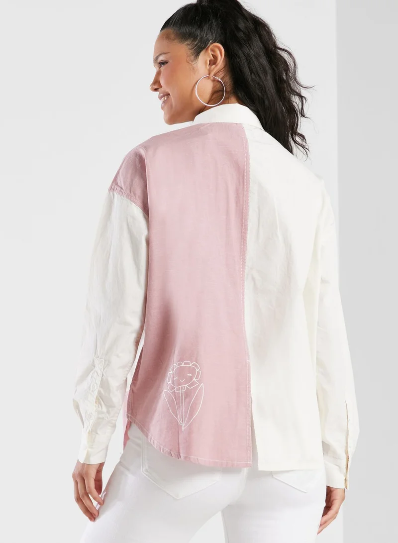 CONVERSE Colour Block Button Down Shirt