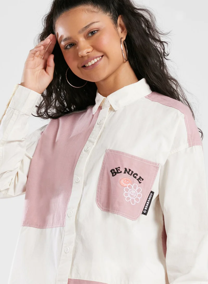 CONVERSE Colour Block Button Down Shirt