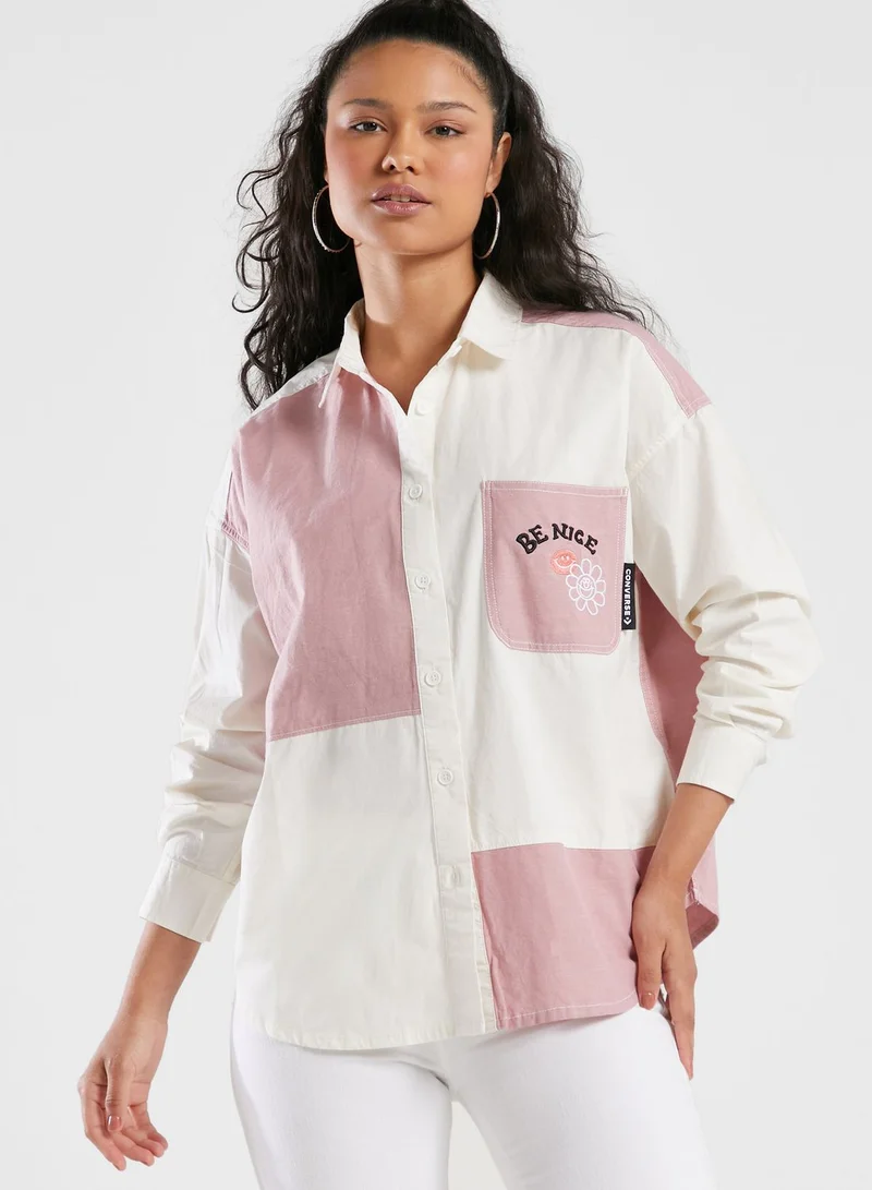 CONVERSE Colour Block Button Down Shirt