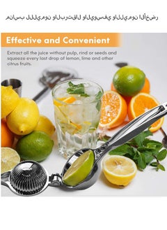 EHOME Lemon Squeezer, Heavy Duty Zinc Manual Lemon Juicer, Threaded Groove Fresh Small Oranges Limes Juicer Hand Press Manual Press for Home Restaurant Kitchen Accessories Utensils(Sliver)  - Image 3