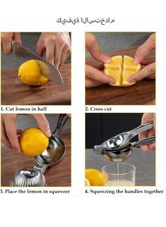 EHOME Lemon Squeezer, Heavy Duty Zinc Manual Lemon Juicer, Threaded Groove Fresh Small Oranges Limes Juicer Hand Press Manual Press for Home Restaurant Kitchen Accessories Utensils(Sliver)  - Image 4