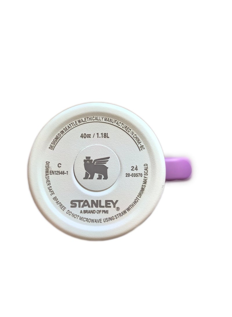 Stanley 40oz Quencher H2.0 Flowstate Stainless Steel Vacuum Insulated Tumbler with Lid and Straw for Water, Iced Tea or Coffee, Smoothie and More,Cream (Purple) - Image 4