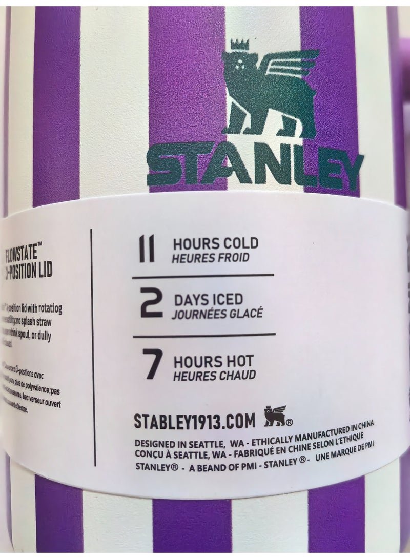 Stanley 40oz Quencher H2.0 Flowstate Stainless Steel Vacuum Insulated Tumbler with Lid and Straw for Water, Iced Tea or Coffee, Smoothie and More,Cream (Purple) - Image 5