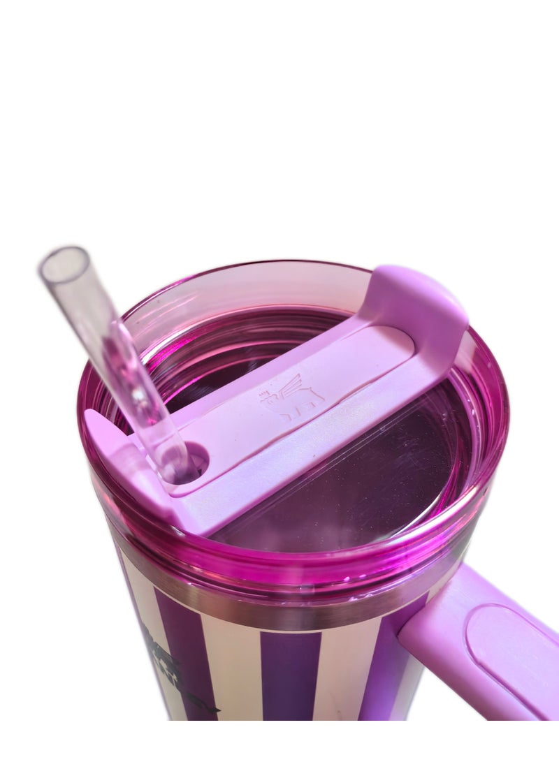 Stanley 40oz Quencher H2.0 Flowstate Stainless Steel Vacuum Insulated Tumbler with Lid and Straw for Water, Iced Tea or Coffee, Smoothie and More,Cream (Purple) - Image 3
