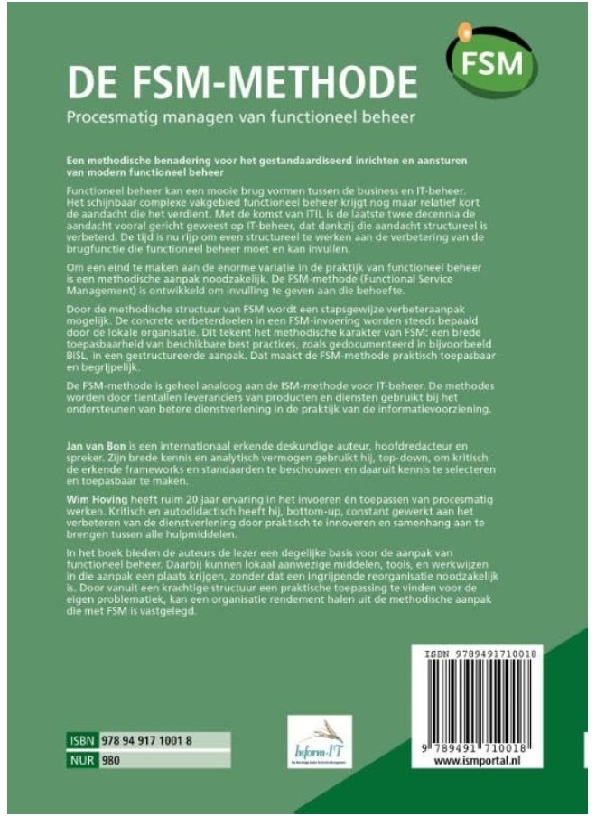 null - DE FSM-METHODE: procesmatig managen van functioneel beheer; een methodische benadering voor het gestandaardiseerd inrichten en aansturen van modern functioneel beheer - Image 1