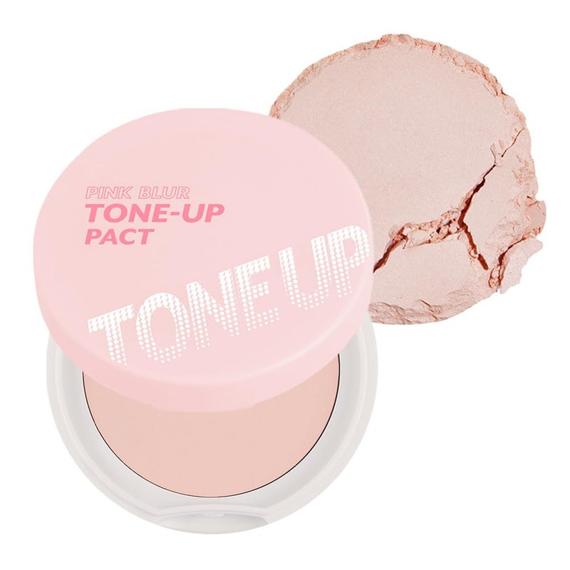 I'M MEME Compact - Tone-up Pact | Korean Pressed Setting Powder for Pink Blur Effect, with Calamine, Makeup Powder Foundation, Translucent Compact, Finishing Powder, Oil Control Face Powder, 0.35 Oz - Image 1