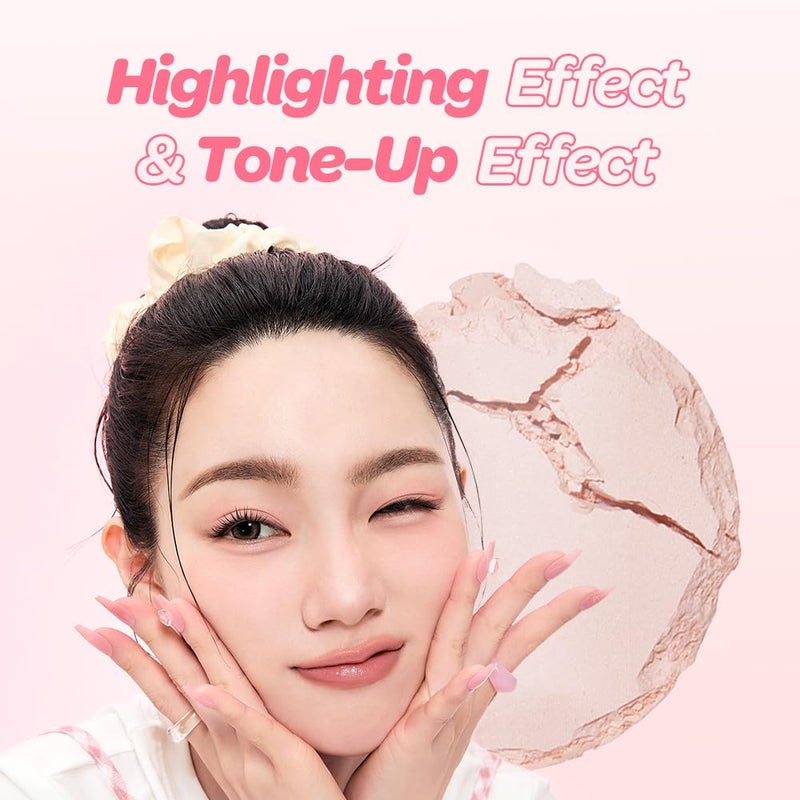 I'M MEME Compact - Tone-up Pact | Korean Pressed Setting Powder for Pink Blur Effect, with Calamine, Makeup Powder Foundation, Translucent Compact, Finishing Powder, Oil Control Face Powder, 0.35 Oz - Image 4