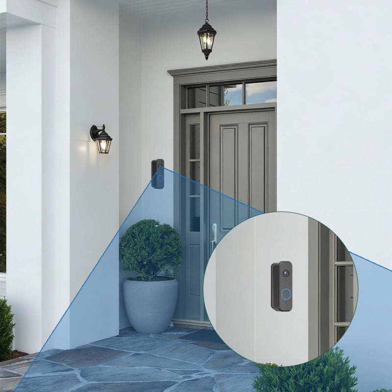 Pefecon 30-55Â° Adjustable Doorbell Angle Mount, Widen Viewing Range Door bell kit for MyQ/Eufy E340/Tapo/Wyze Video/Duo Cam/Aosu Doorbell Camera, Corner Mount for Left/Right Universal Installation, Black - Image 2