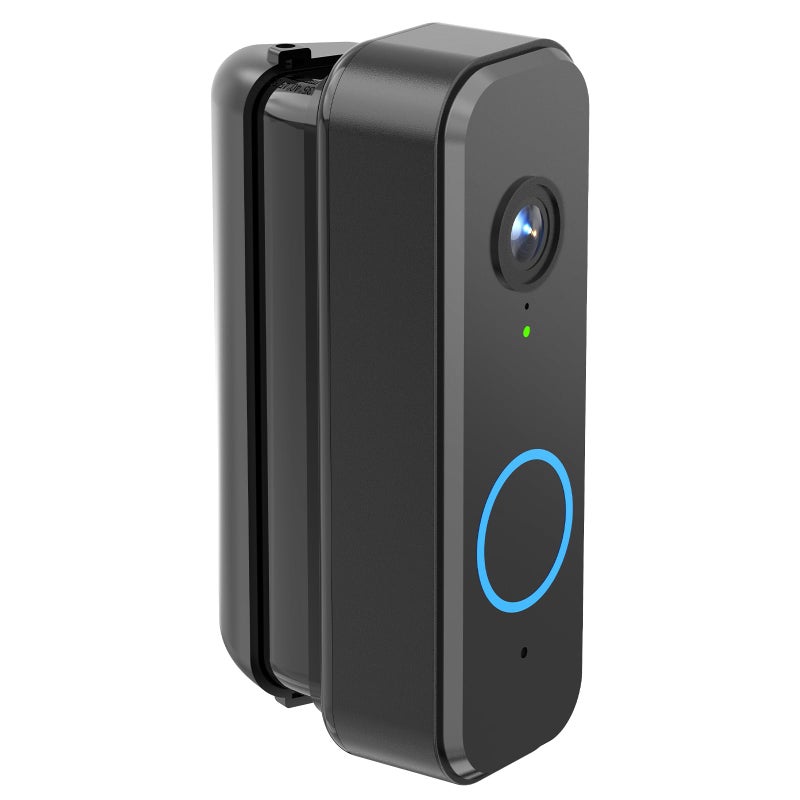 Pefecon 30-55Â° Adjustable Doorbell Angle Mount, Widen Viewing Range Door bell kit for MyQ/Eufy E340/Tapo/Wyze Video/Duo Cam/Aosu Doorbell Camera, Corner Mount for Left/Right Universal Installation, Black - Image 1