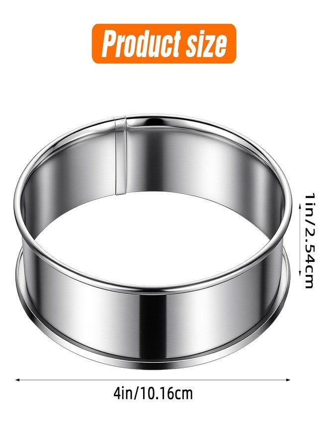 PercyEffie 20 Pack 4 Inch English Muffin Rings,Stainless Steel Double Rolled Tart Nonstick Metal Round Cookie Rings for Baking Cooking Pastry Molds for Crumpet Muffins, Pancakes, Omelette Baking, Food Making - Image 2