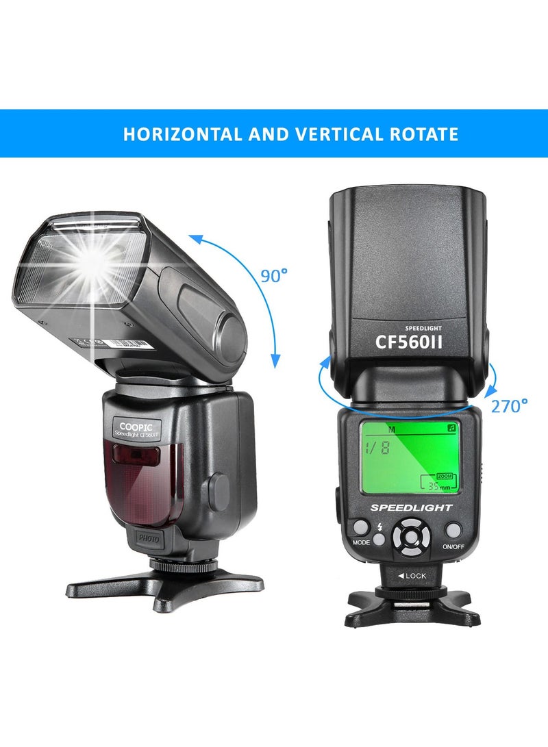 Coopic COOPIC CF580EX C LCD Display Flash Wireless GN56 5500K TTL Flash Speedlite Compatible with Canon 7D Mark II 5D Mark II III IV 1300D 1200D 1100D 750D 650D 600D 550D 100D 80D 70D 60D etc, - Image 5