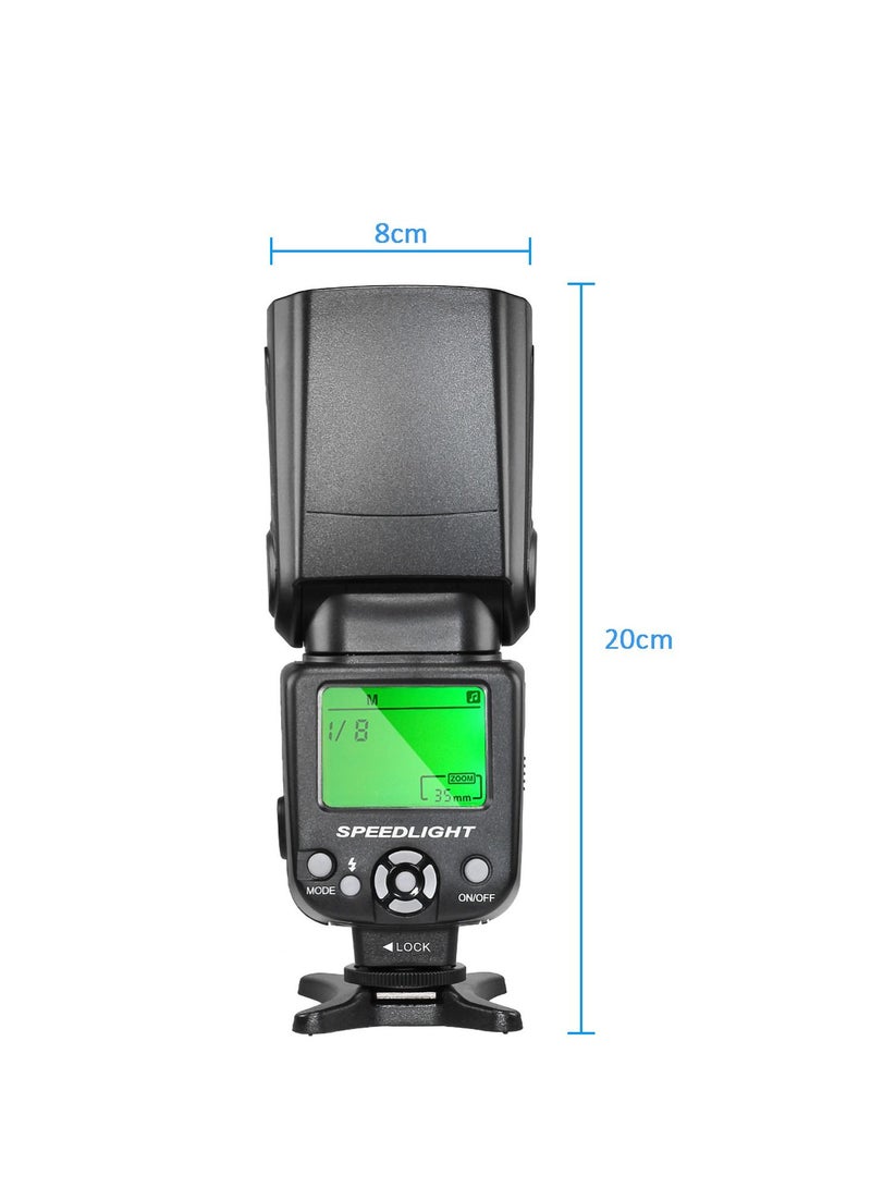 Coopic COOPIC CF580EX C LCD Display Flash Wireless GN56 5500K TTL Flash Speedlite Compatible with Canon 7D Mark II 5D Mark II III IV 1300D 1200D 1100D 750D 650D 600D 550D 100D 80D 70D 60D etc, - Image 4