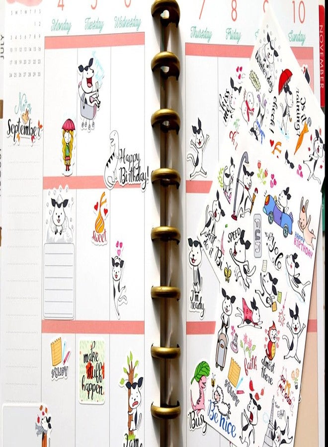 PPAPPAPPIYO Happy Dog Planner Sticker Accessories, Journals, Calendars, Weekly Stickers / 10 Sheets Size 4.6 x 6.1Inch - Image 4