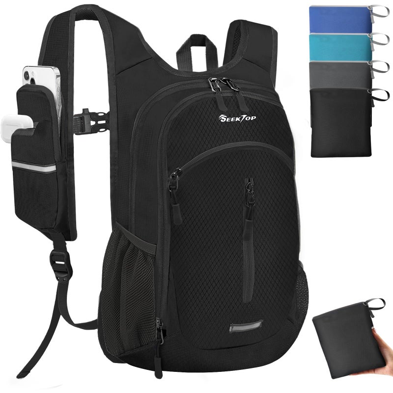 Seektop Expandable Small Hiking Backpack 12L-15L Lightweight Packable Waterproof Daypack with Phone Pocket for Women Men - Image 1