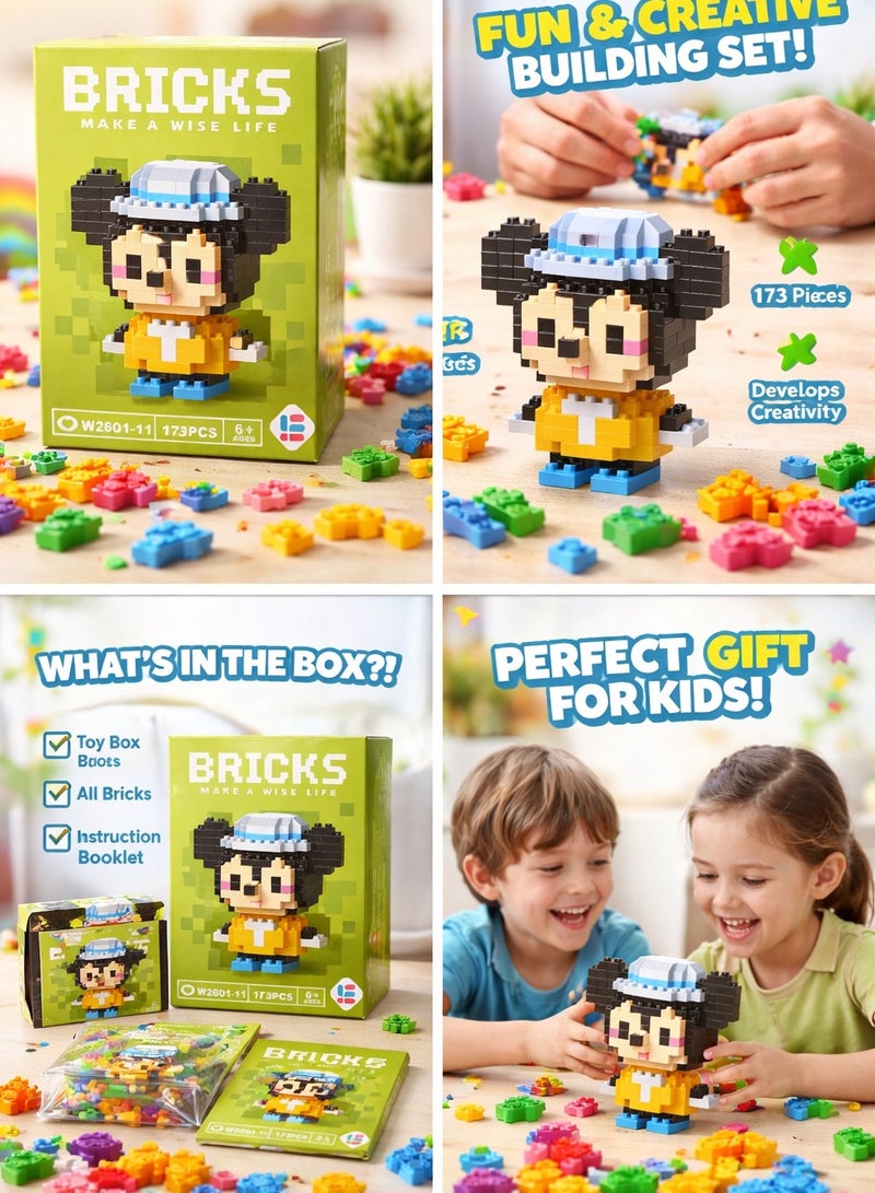 Kids Building Blocks Toy 156 PCS – Educational STEM Construction Set – Cartoon Character Model – Perfect Gift for Kids – Ages 6+