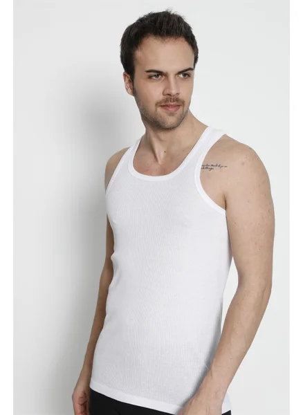 Arma Yıldız Arma Star Men's White Fitted Camisole Undershirt 3-Pack