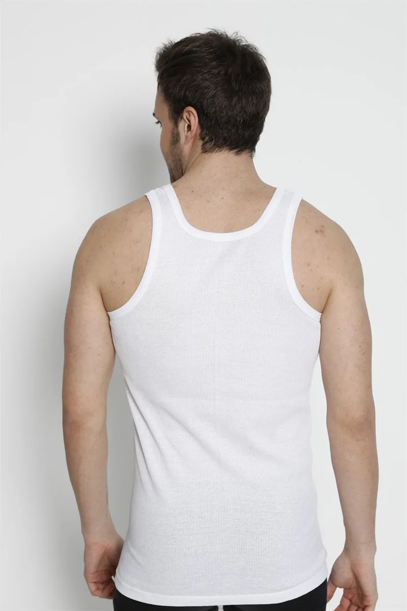 Arma Yıldız Arma Star Men's White Fitted Camisole Undershirt 3-Pack
