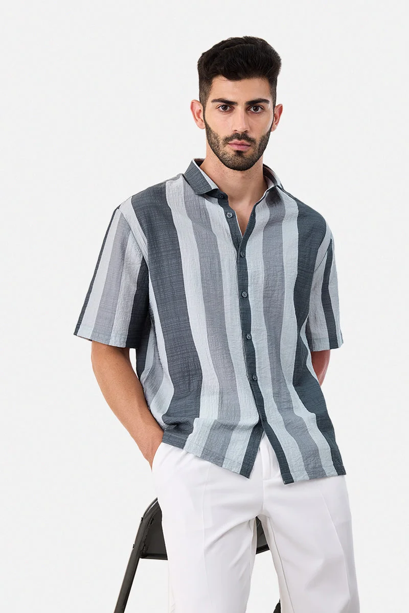 SNITCH Box Fit Stripes Shirt