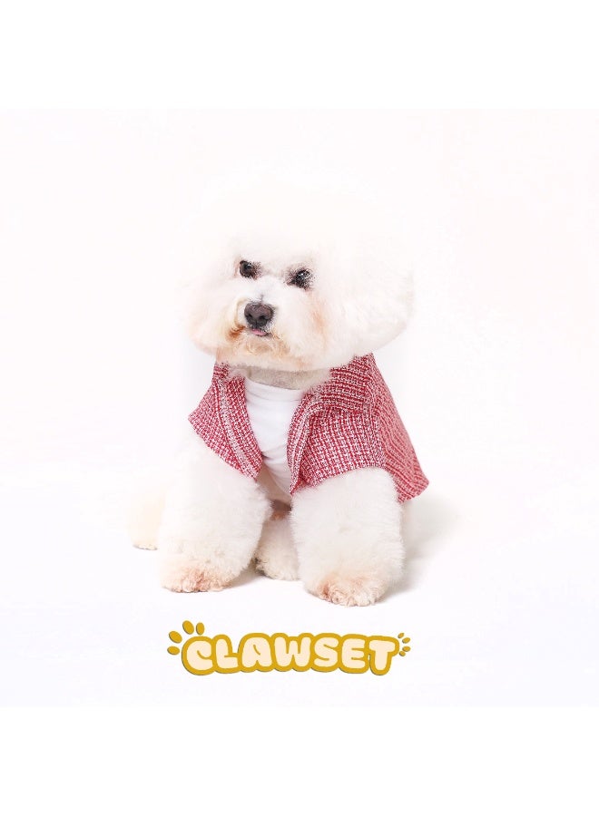 CLAWSET CORGY RED TOP For Cats And Dogs - Dog Clothes Cute Polo Shirt, Soft and Breathable Collared Fashionable dog clothes Stylish Red Polo for Dogs And Cats - Image 1