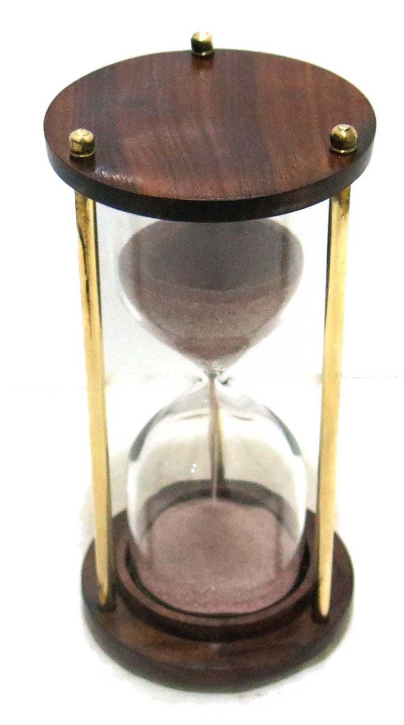Ages Behind Wooden Base Timer Hourglass Sand Clock Showpiece for Home (6'') - Image 4