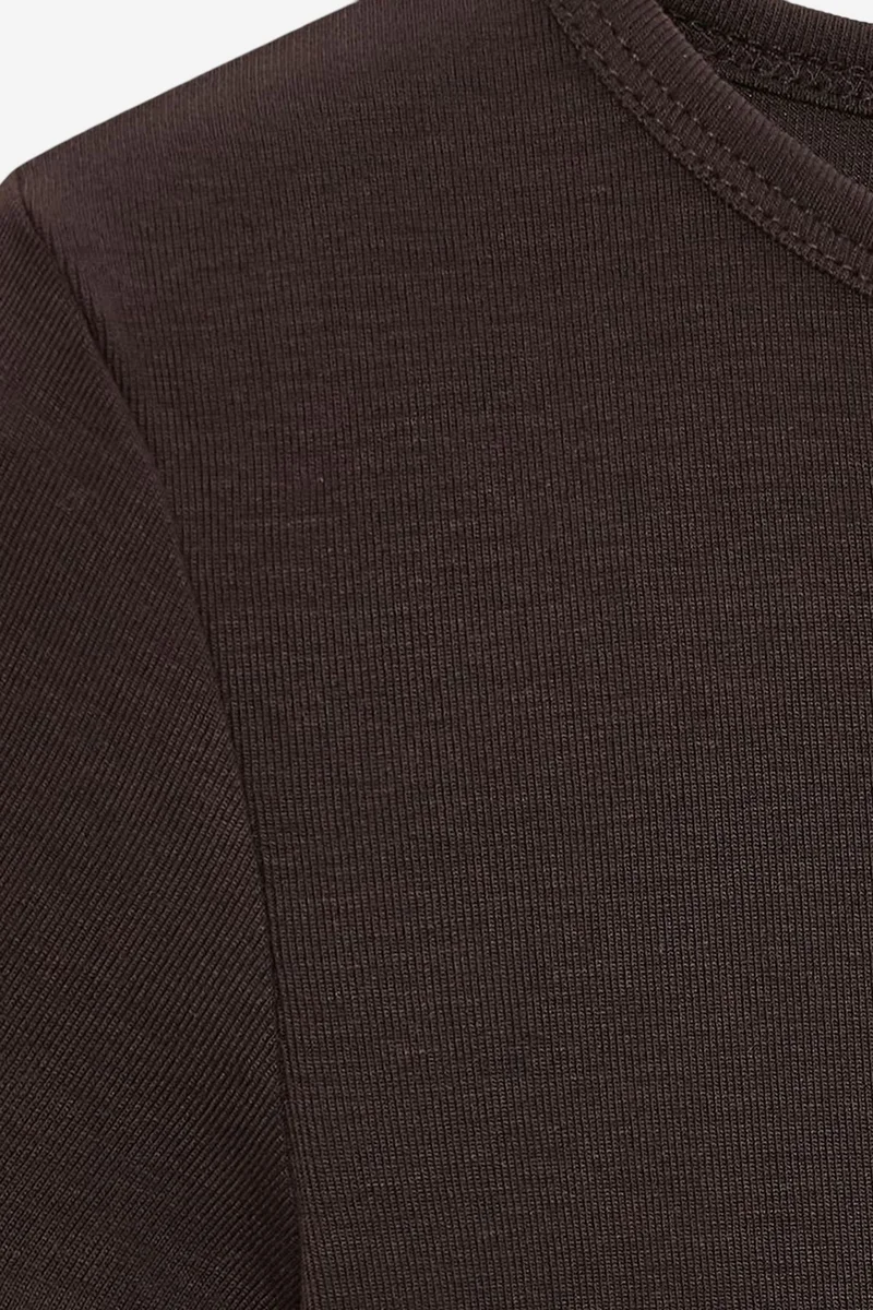 Dilvin Coffee Brown DILVIN Women's Crop Slim-Fit Crew Neck T-Shirt for Women | Best Price UAE