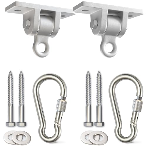 Jungle Gym Kingdom Swing Set Hangers  2 Heavy Duty Brackets with Locking Snap Hooks for Porch Patio Playground  IndoorOutdoor Hardware  Accessories - Image 1