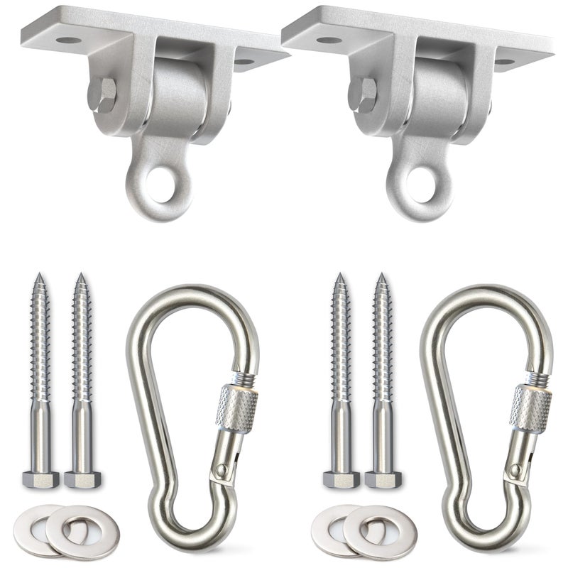 Jungle Gym Kingdom Swing Set Hangers  2 Heavy Duty Brackets with Locking Snap Hooks for Porch Patio Playground  IndoorOutdoor Hardware  Accessories - Image 2