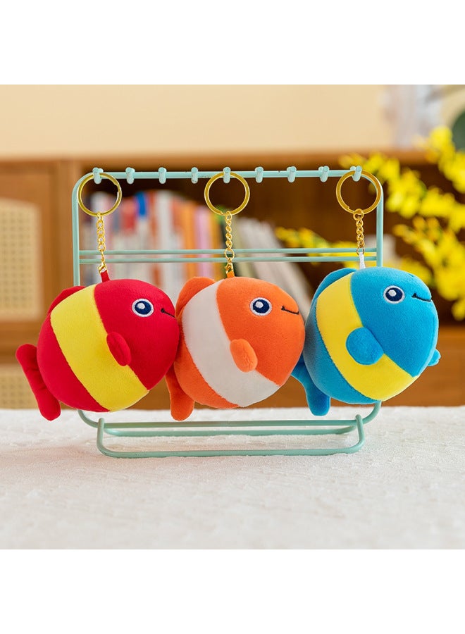 Internet Celebrant 4 Inch Plush Pendant Keychain Doll Doll Machine Panda Doll Stall Toy Gift-Specifications:Ocean Series Clown Fish Random One-Color:About 12cm  - Image 1
