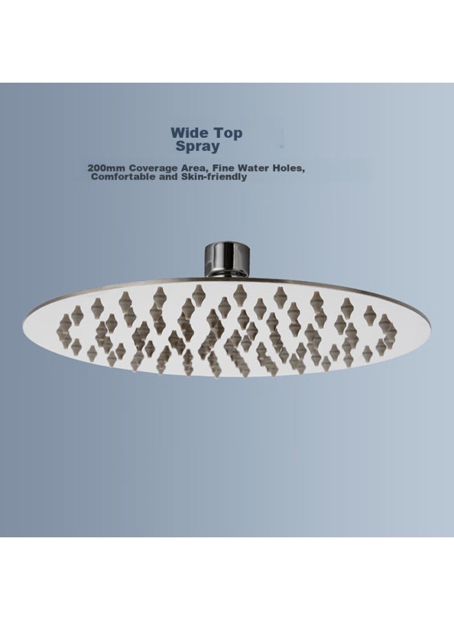 Larsd Top Spray Shower Head, Stainless Steel Shower Head, Round Ultra-thin Top Spray Head, Handheld Shower Head Al8072 - Image 2