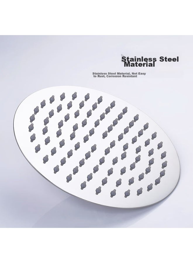Larsd Top Spray Shower Head, Stainless Steel Shower Head, Round Ultra-thin Top Spray Head, Handheld Shower Head Al8072 - Image 5
