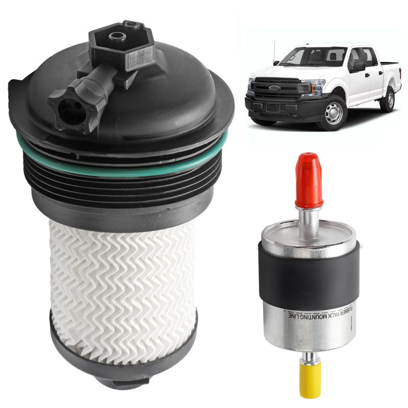 فلتر وقود Dtomi متوافق مع محرك الديزل Powerstroke لسيارة فورد F150 2018 2019 2020 2021 30L EcoDiesel استبدال FD4627 FD4627 JL3Z9N184A
